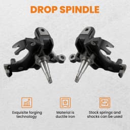 Pair 3" Lowering Drop Spindle 1.25" Rotor For Chevy C10 GMC C1500 1973-1987 2WD