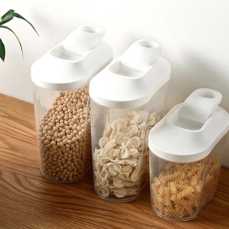 1500ml Food Storage Container Plastic Kitchen Refrigerator Noodle Box Multigrain Storage Tank Transparent Sealed Cans