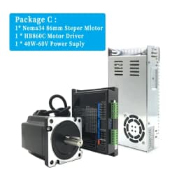 NEMA 34 86mm Stepper Motor 2PH 6A 4.5Nm/8.5Nm/12.5Nm 14mm Shaft Diameter With Power Supply Driver Kit For CNC Engraving Machine