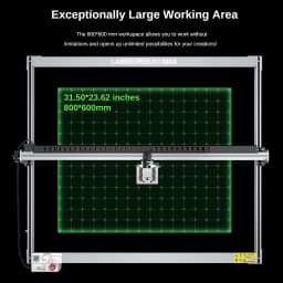 LASER TREE K1MAX Laser Engraver with 60W Laser Module and Air Pump Honeycomb Panel Engraving Cutting Machine Working Area 80x60