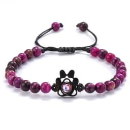 Beaded Personalized Photo Projection Bracelet Custom Photo Dog Paw Bracelet Pet Photo Necklace Cat PawPendant Commemorative Gift