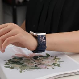 Leather+Silicone for Apple Watch Band 45mm 44mm 40mm 49mm 41mm 38mm Glossy Floral bracelet iwatch series 9 8 7 se ultra 2 strap