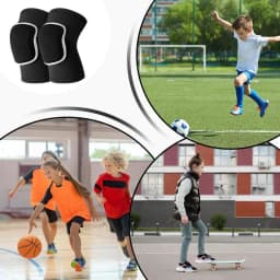 Youth Knee Pads 2pcs Children Knee Support Breathable Anti Slip Stretchy Cotton Pads Soft Sponge Padding For Roller For 4-18
