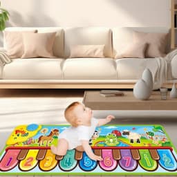 Piano Keyboard Mat 33 X 11 Inches Floor Keyboard Mat Kids Touch Dancing Mat Animal Sounds Adjustable Volume Non-Slip For