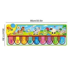 Piano Keyboard Mat 33 X 11 Inches Floor Keyboard Mat Kids Touch Dancing Mat Animal Sounds Adjustable Volume Non-Slip For