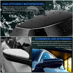 Fit For Honda Accord 10th 2016-2021 Black Side Wing Mirror Cover Rearview Mirror Cover Cap Trim Car Replacement External Parts