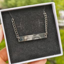 HAOHUPO Personalized Eyes Photo Fashionable Couple Necklace Customized Pendant Engravable Picture Stainless Steel Gifts for Boy