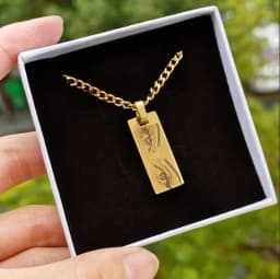 HAOHUPO Personalized Eyes Photo Fashionable Couple Necklace Customized Pendant Engravable Picture Stainless Steel Gifts for Boy