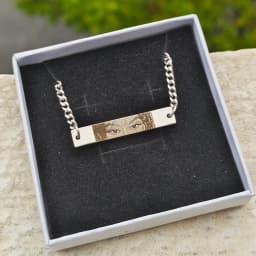 HAOHUPO Personalized Eyes Photo Fashionable Couple Necklace Customized Pendant Engravable Picture Stainless Steel Gifts for Boy