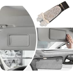 Sunglass Holder For Car Rhinestones Bowknot/Camellia Glasses Holders For Car Sun Visor Visor Sunglass Holder Sun Visor Organizer