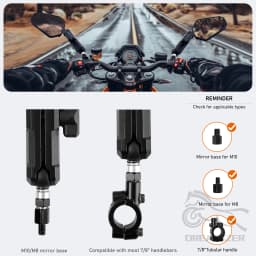 Universal Motorcycle Mirrors Angle Adjustable Folding Handlebar Side Mirror Compatible With Adventure Dirt Street Bike ATV