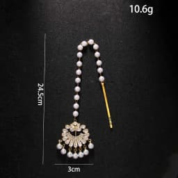 Stonefans Pearl Forehead Chain Headband for Women Headband Hair Fashion Headpiece Bridal Tiara Wedding Jewelry Accessories Gifts