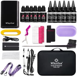 V Light Hair Extensions Set with UV Glue Hair Extension Kit Technology and Tools for Easy Application and Salon Quality Results