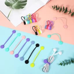 Silicone Magnet Hub, Round Identification Marks And Wire Labels For Electronics Reusable Organizer Cables, Safety Straps For Ear