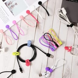 Silicone Magnet Hub, Round Identification Marks And Wire Labels For Electronics Reusable Organizer Cables, Safety Straps For Ear