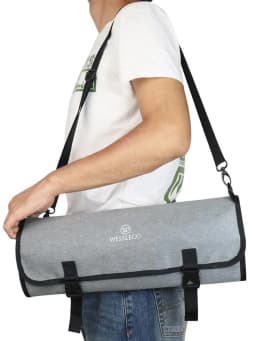 WESSLECO Chef Knife Bag Roll Carry Case Kitchen Cooking Portable Durable Storage Pockets