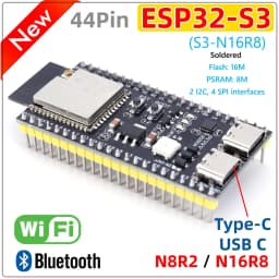 ESP32-S3-DevKitC-1 Bluetooth 2.4G Wifi Module Development Board for Arduino 16MB FLASH 8MB PSRAM 44Pin Dual Type-C N8R2 N16R8