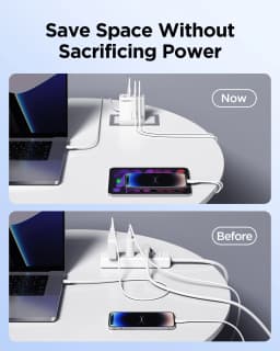 PISEN 120W GaNUSB C Charger comes with a 6-foot USB-C to C cable for MacBook Pro/Air, Pixelbook, iPad, iPhone series, Samsung