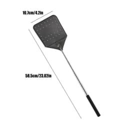 Fly Swatter Heavy Duty Retractable Flyswatter With Steel Handle Handheld Zapper Racket With Metal Handle Flying Catcher Tool For
