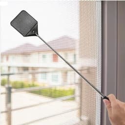 Fly Swatter Heavy Duty Retractable Flyswatter With Steel Handle Handheld Zapper Racket With Metal Handle Flying Catcher Tool For