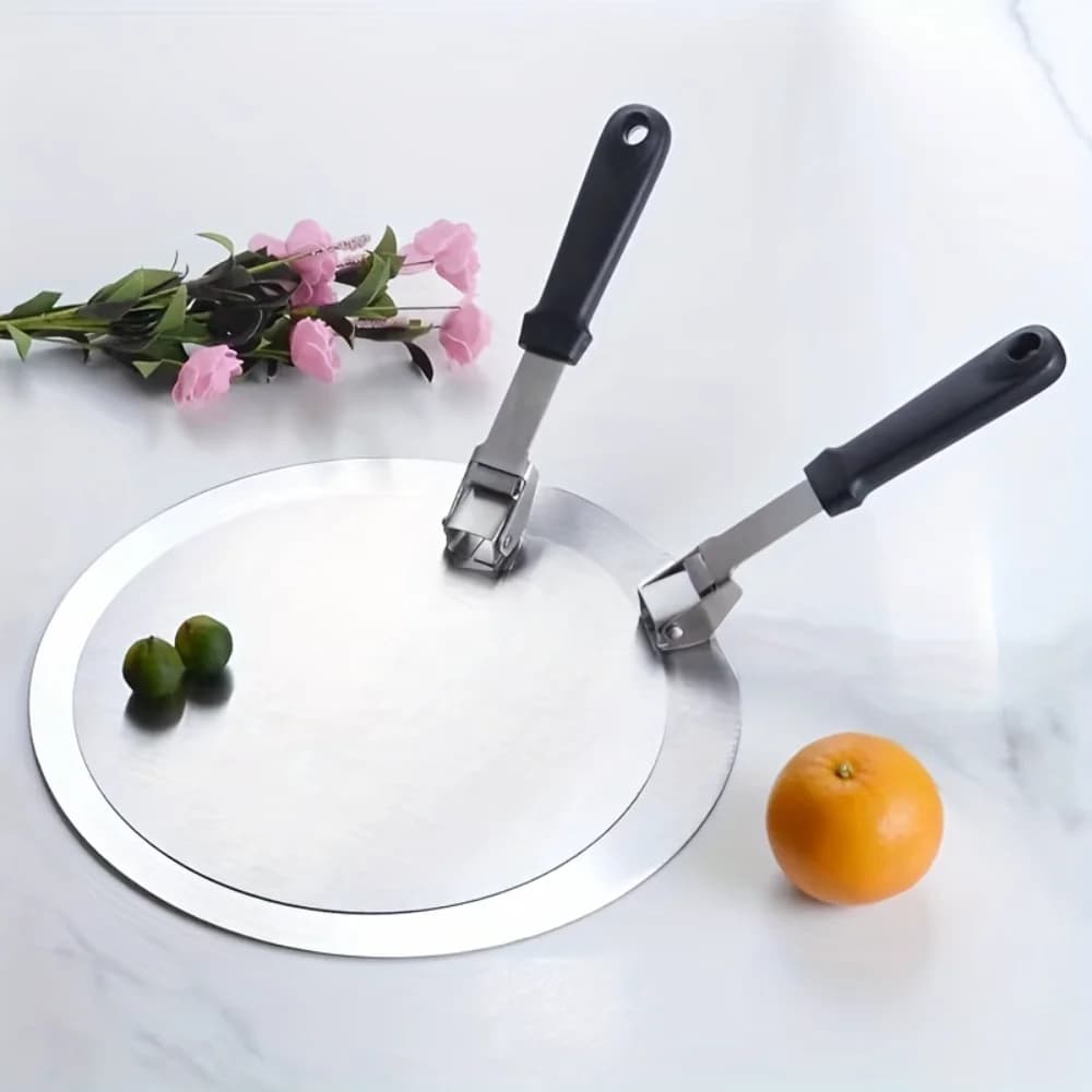 Stainless Steel Pizza Peel, Foldable, Multi-functional Cake Transfer Shovel with Large Round Blade - Durable Tool for Easy Pizz