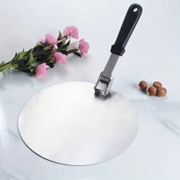 Stainless Steel Pizza Peel, Foldable, Multi-functional Cake Transfer Shovel with Large Round Blade - Durable Tool for Easy Pizz