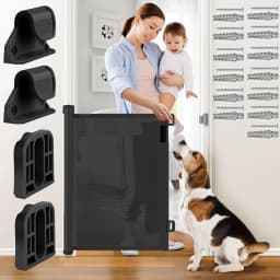 Baby Gate Parts Hardware Set for Retractable Gate Latches Brackets Screws Extensions Stair Components for Nursery Room Kitchen