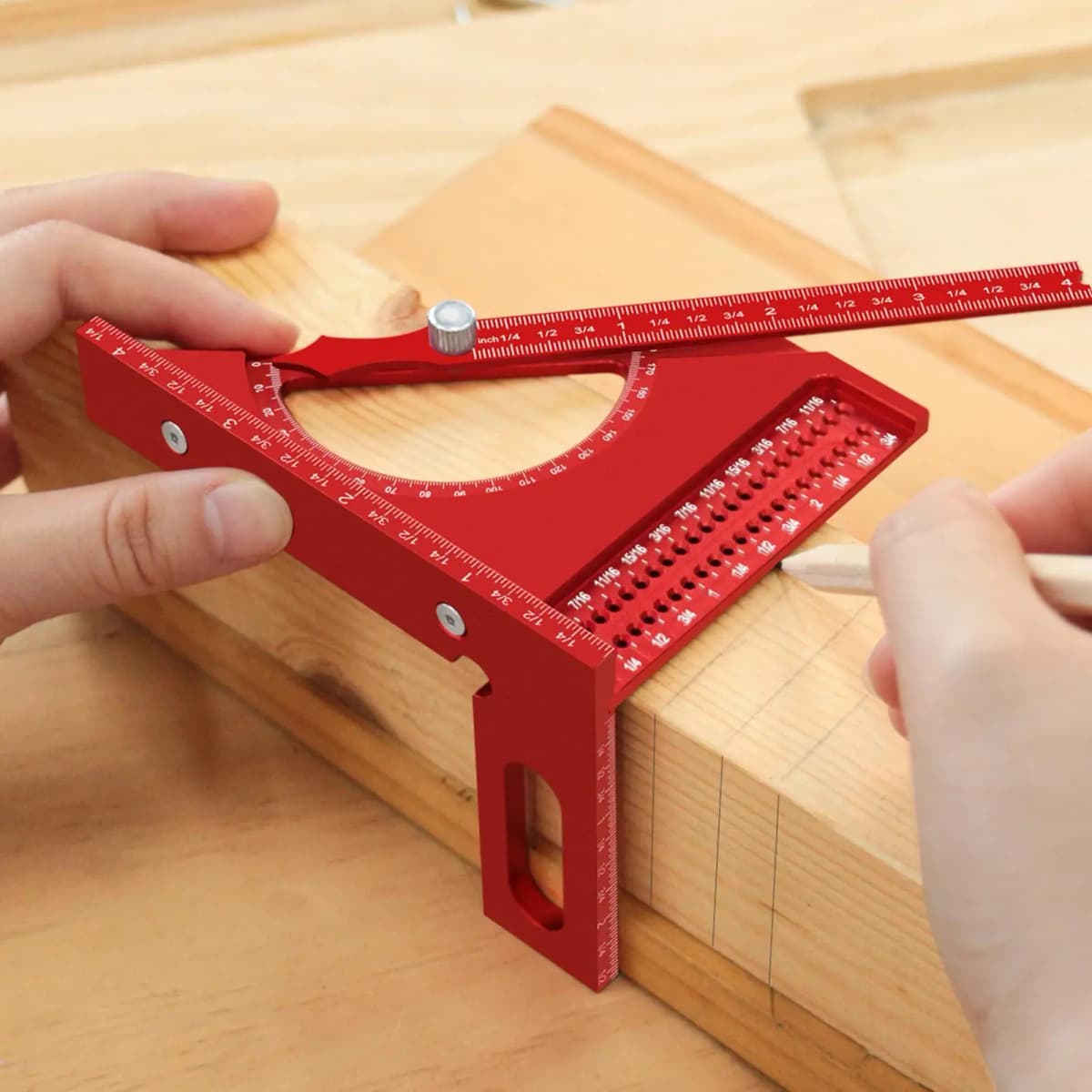 Multi Angle Ruler Multi-angle Carpenter Triangle Protractor Rust-Proof Carpenter Protractor Non-slip Precision Marking Gauge For