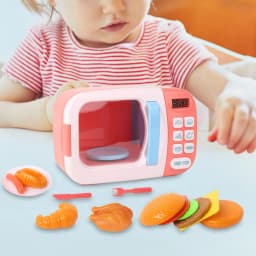 Microwave Toy Pretend Kitchen Food Toy With Light & Sound Interactive Realistic Timer Microwave For Baby Role Play Home