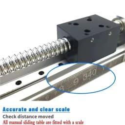 100mm-300mm Stroke SFU1605 C7 Ballscrew Manual Linear Actuator Sliding Table Stage Handwheel Linear Rail for CNC 3D Printer 60KG