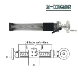 100mm-300mm Stroke SFU1605 C7 Ballscrew Manual Linear Actuator Sliding Table Stage Handwheel Linear Rail for CNC 3D Printer 60KG