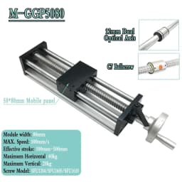 100mm-300mm Stroke SFU1605 C7 Ballscrew Manual Linear Actuator Sliding Table Stage Handwheel Linear Rail for CNC 3D Printer 60KG