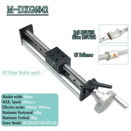 100mm-300mm Stroke SFU1605 C7 Ballscrew Manual Linear Actuator Sliding Table Stage Handwheel Linear Rail for CNC 3D Printer 60KG