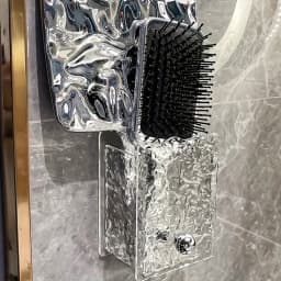 1pc Clear Ripple Wall-Mounted Bathroom Toothbrush Toothpaste Holder, Comb Rack, Versatile Organizer - No-Drilling, Ideal for Was