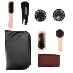 8PCS Leather Shoes Care Tool Kit with Black & Neutral Polishes - Shoe Polish Set for Boot Cleaning & Polishing