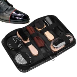 8PCS Leather Shoes Care Tool Kit with Black & Neutral Polishes - Shoe Polish Set for Boot Cleaning & Polishing