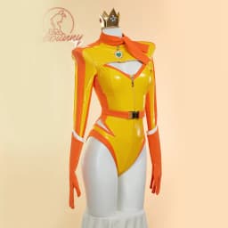 USA Stock MOBBUNNY Women Princess Derivative Lingerie Set Racing Suit Striped Cutout Bodysuit with Belt Gloves Cosplay Costume