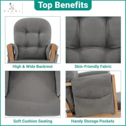 Brisbane Nursery Glider Ottoman Sets Glider Recliner Nursery Rocking Chair Rocker with Ottoman Reclining Gliders Chairs for Brea