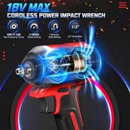 4 Gears Cordless Impact Wrench for Milwaukee 18V Battery 500N.m 1/2" Brushless Electric Driver Screwdriver Car Tires Power Tools
