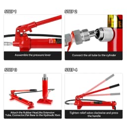 20 Ton Porta Power Kit, Portable Hydraulic Jack with 4.7 Ft/1.43 m Oil Hose, 44000 Lbs Capacity, Heavy Duty Hydraulic Jack, Port