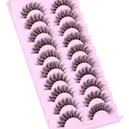 60Pairs/6Pack Natural Fluffy False Eyelashes Wispy Lashes 3D Volume Strip Lashes D Curl Fake Eyelashes with Clear Band Eye Lash