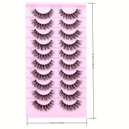 60Pairs/6Pack Natural Fluffy False Eyelashes Wispy Lashes 3D Volume Strip Lashes D Curl Fake Eyelashes with Clear Band Eye Lash