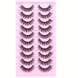 60Pairs/6Pack Natural Fluffy False Eyelashes Wispy Lashes 3D Volume Strip Lashes D Curl Fake Eyelashes with Clear Band Eye Lash