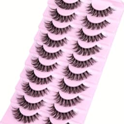 60Pairs/6Pack Natural Fluffy False Eyelashes Wispy Lashes 3D Volume Strip Lashes D Curl Fake Eyelashes with Clear Band Eye Lash