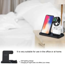 3 In 1 Wireless Charging Station With Soft Charging Indicator For Apple IPhone 14/13Pro Max/iWatch/Airpods