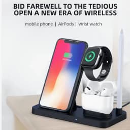 3 In 1 Wireless Charging Station With Soft Charging Indicator For Apple IPhone 14/13Pro Max/iWatch/Airpods