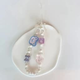 Bear Flower Bow Beads Mobile Phone Chain AB Color Butterfly Anti-loss Mobile Phone Chain Lanyard