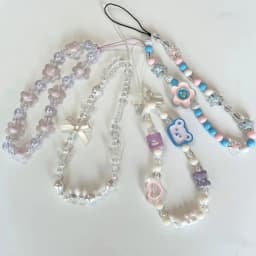 Bear Flower Bow Beads Mobile Phone Chain AB Color Butterfly Anti-loss Mobile Phone Chain Lanyard
