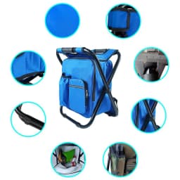 Folding Camping Chair Portable Outdoor Chair Backpack Cooler Bag Camping Recliner For Hiking Travel Beach Park Festival Lawn
