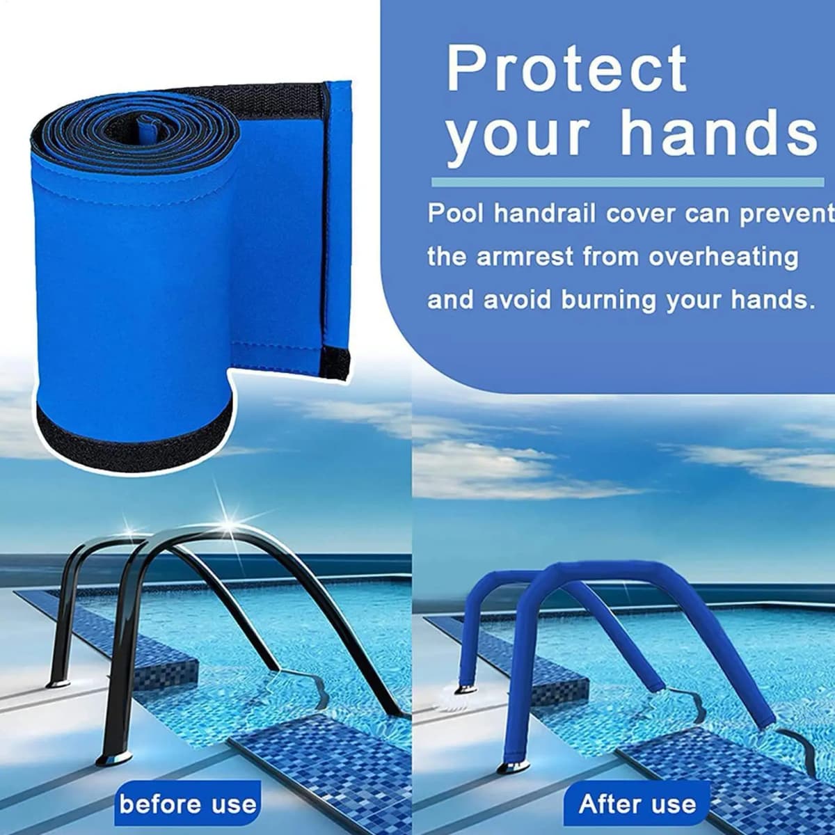 Pool Railing Covers Inground Pool Handrail Safety Cover Anti-Scald Spa Rail Safety Sleeve For Park Outdoor Garden Community
